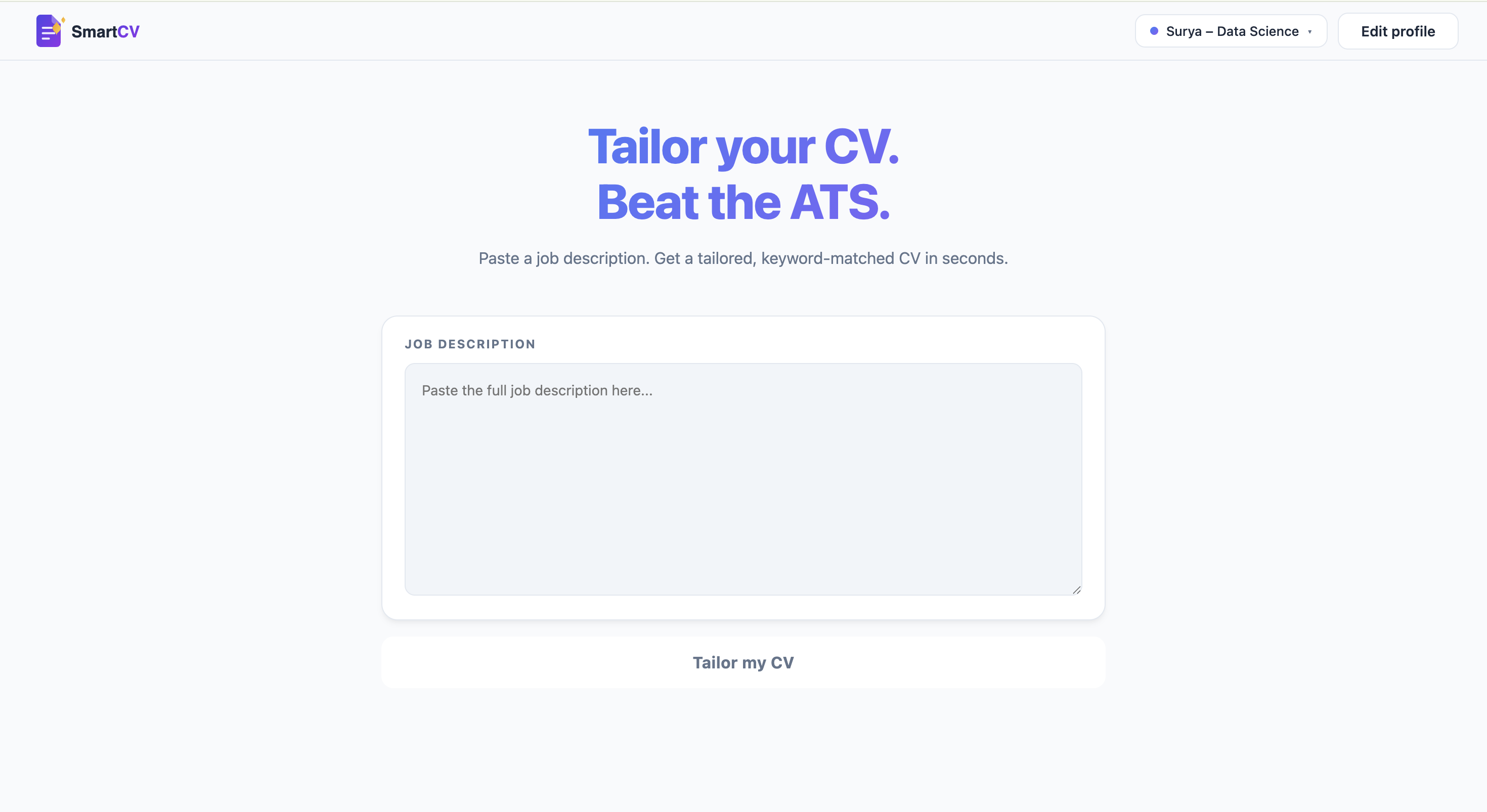 SmartCV Homepage