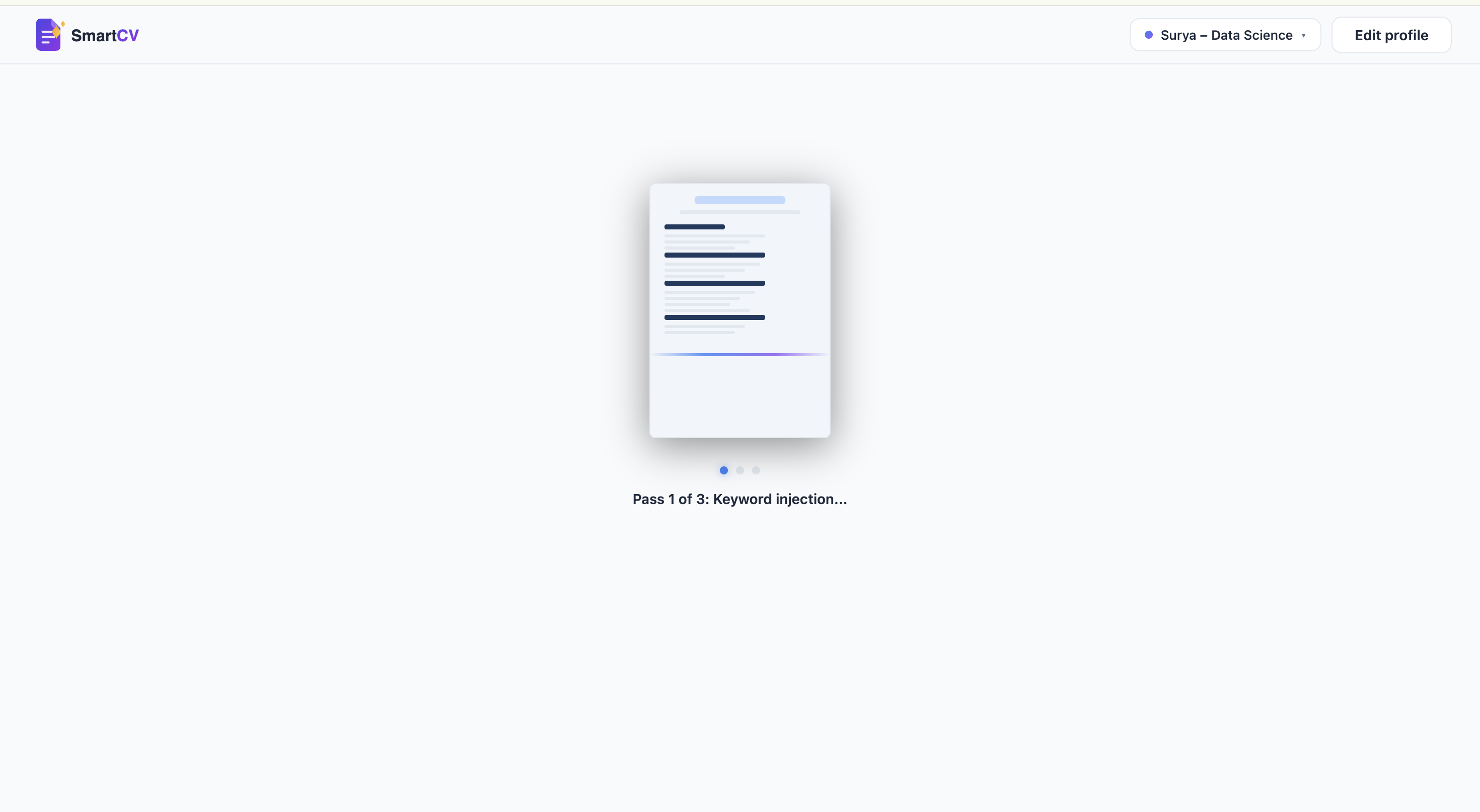 SmartCV Tailoring Process